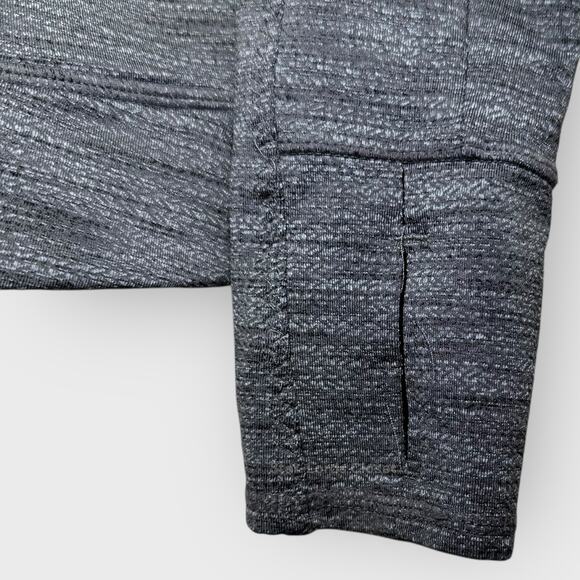Athleta Heather Gray Full Zip Jacket Small Mock Neck Thumbholes Stretch Active - Picture 5 of 7